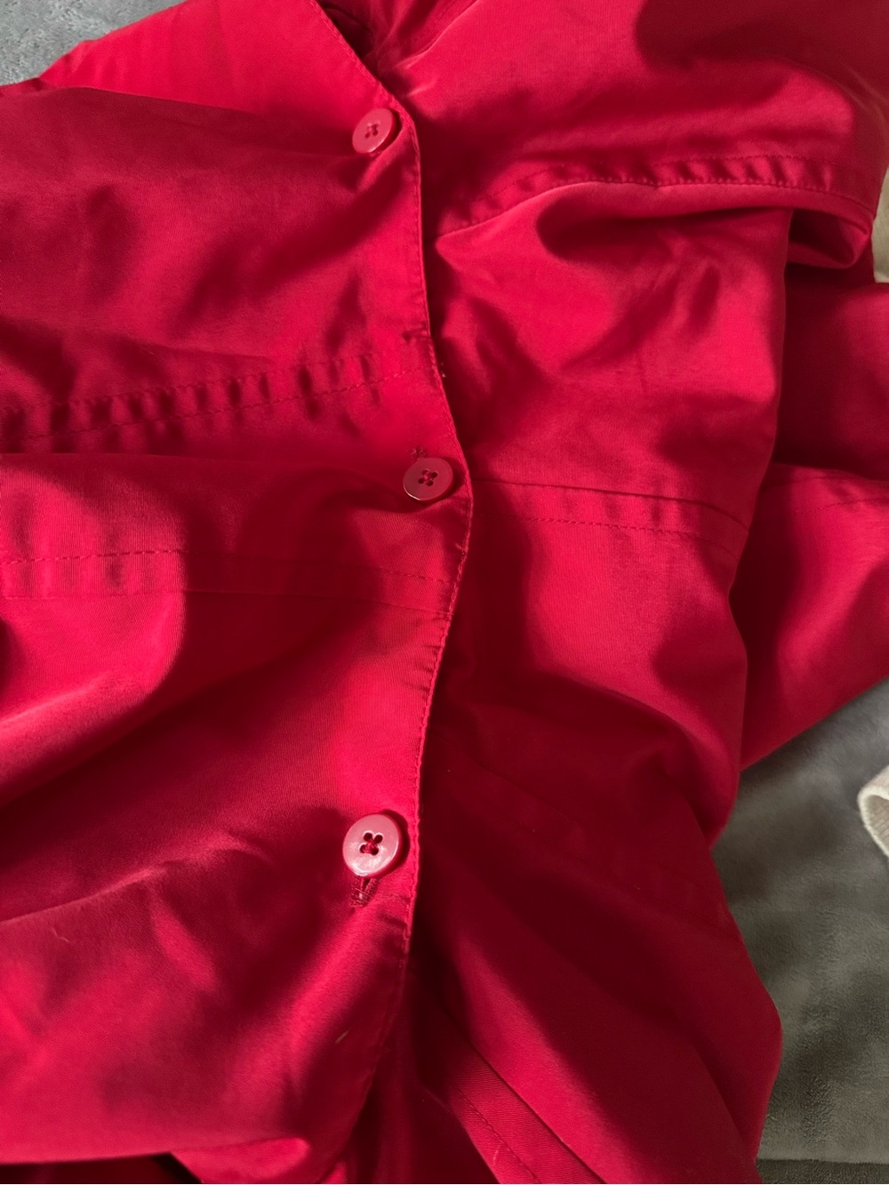 London Fog Women's Vibrant Red Trench Coat Size L - Picture 7 of 7